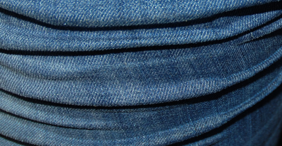 Picture of a pair of jeans with permanent creases